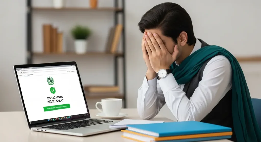 Student applying online for document attestation in Pakistan