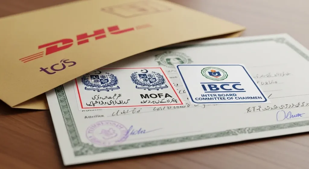 Courier delivery of completed document attestation in Pakistan