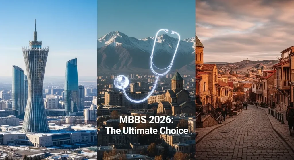 Comparison of MBBS in Kazakhstan vs Kyrgyzstan vs Georgia cities for medical students.