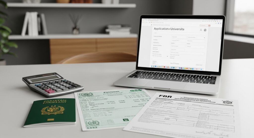 Financial documents required to secure scholarships to study in Italy and Hungary for Pakistani students.